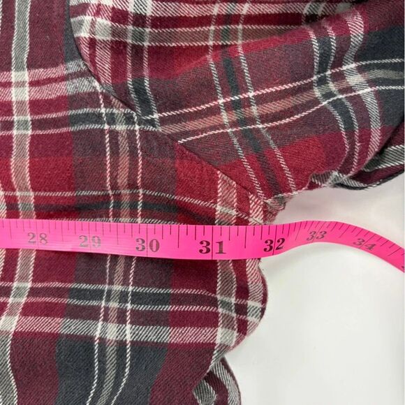 St. John's Bay Red and Gray Plaid Shirt - Picture 4 of 5